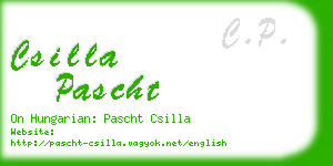 csilla pascht business card